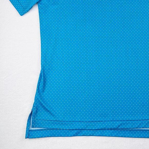 Peter Millar Men's Large Summer Comfort Blue Polka Dot Golf Polo Shirt NEW - Picture 5 of 12